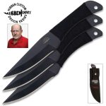 Gil Hibben Black Triple Pro Throwing Knife Set With Nylon Sheath - GH0947B