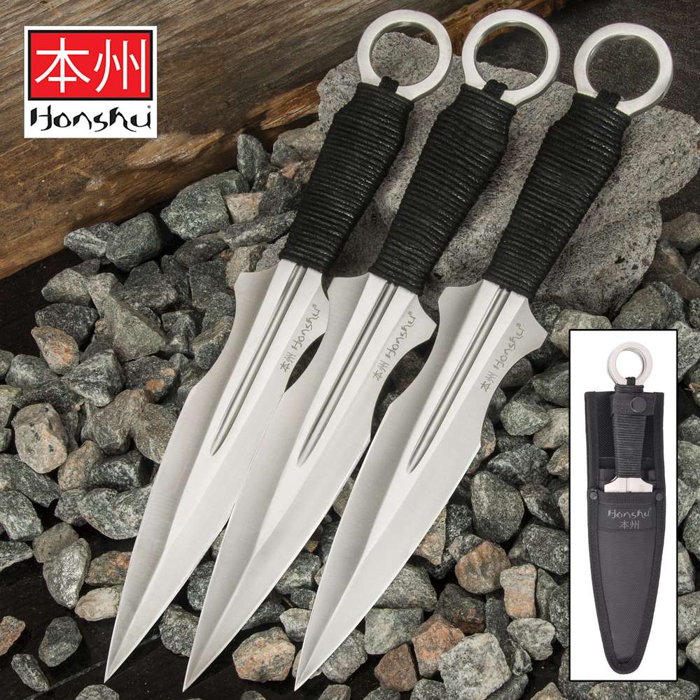 A47-UC3453 Honshu Kunai Set With Sheath - UC3453 - Image 1