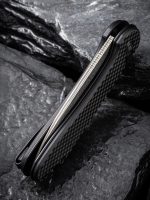 CIVIVI Button Lock Elementum II Pocket Knife Carbon Fiber Overlay On G10 Handle (2.96" Damascus Blade) C18062PB-DS1 - Image 6