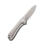 CIVIVI Mini Elementum Flipper Knife Black Hand Rubbed Brass Presentation Handle (1.83" Gray Hand Rubbed 14C28N) C18062Q-1 - Image 6