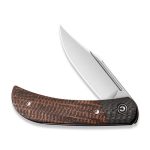 Civivi Appalachian Drifter II Front Flipper Knife - Dark Brown Matrix Micarta Handle with Twill Carbon Fiber Bolster (2.96" Satin Finished CPM S35VN) C 19010C-1 - Image 6