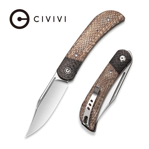 C19010C-2_AppalachianDrifterII_500x Civivi Appalachian Drifter II Front Flipper Knife Snakeskin Micarta Handle with Twill Carbon Fibre Bolster (2.96" Satin Finished CPM S35VN) C19010C-2 - Image 1