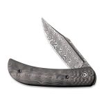CIVIVI Appalachian Drifter II Front Flipper Knife Rose Carbon Fiber Handle With Twill Carbon Fiber Bolster (2.96" Black Hand Rubbed Damascus) C 19010C-DS3 - Image 6