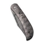 CIVIVI Appalachian Drifter II Front Flipper Knife Rose Carbon Fiber Handle With Twill Carbon Fiber Bolster (2.96" Black Hand Rubbed Damascus) C 19010C-DS3 - Image 4