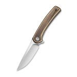 Civivi Mini Asticus Flipper Knife Black Hand Rubbed Brass Handle (3.25" Satin Finished 10Cr15CoMoV) C19026B-2 - Image 4