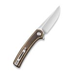 Civivi Mini Asticus Flipper Knife Black Hand Rubbed Brass Handle (3.25" Satin Finished 10Cr15CoMoV) C19026B-2 - Image 5