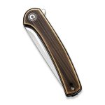 Civivi Mini Asticus Flipper Knife Black Hand Rubbed Brass Handle (3.25" Satin Finished 10Cr15CoMoV) C19026B-2 - Image 8