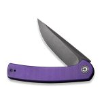 Civivi Mini Asticus Flipper Knife Purple G10 Handle (3.25" Black Stonewashed 10Cr15CoMoV) C19026B-4 - Image 5