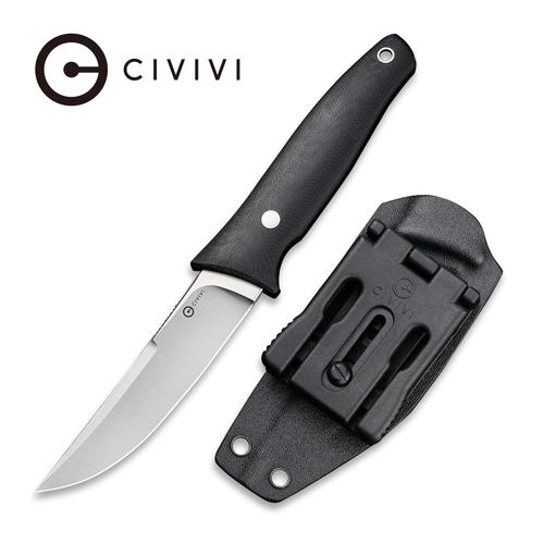 C19046-1_500x CIVIVI Tamashii Fixed Blade Knife Black G10 handle (4.07" Satin Finished D2) C19046-1 - Image 1