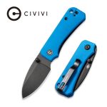 Civivi Baby Banter Thumb Stud Knife Blue G10 Handle (2.34" Black Stonewashed Nitro-V) C 19068S-3