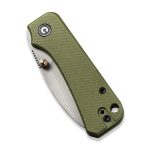 CIVIVI Baby Banter Thumb Stud Knife Green Micarta Handle (2.34" Gray Stonewashed Nitro-V) C19068SB-1 - Image 4