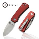 CIVIVI Baby Banter Thumb Stud Knife - Burgundy G10 Handle (2.34" Gray Stonewashed Nitro-V) C 19068S-6