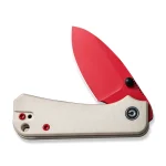 CIVIVI Baby Banter Thumb Stud Knife Ivory G10 Handle (2.34" Red Painted Nitro-V) C19068S-7 - Image 5