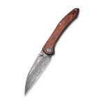CIVIVI Hadros Thumb Stud Knife - Cuibourtia Wood Handle (3.35" Black Hand Rubbed Damascus) C 20004-DS1 - Image 2