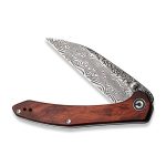CIVIVI Hadros Thumb Stud Knife - Cuibourtia Wood Handle (3.35" Black Hand Rubbed Damascus) C 20004-DS1 - Image 5