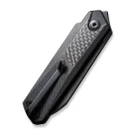 CIVIVI Ki-V Plus Front Flipper Knife Twill Carbon Fiber Overlay On Black G10 Handle (2.52" Black Stonewashed Nitro-V Blade) C20005B-3 - Image 5