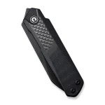 CIVIVI Ki-V Plus Front Flipper Knife Twill Carbon Fiber Overlay On Black G10 Handle (2.52" Black Stonewashed Nitro-V Blade) C20005B-3 - Image 4