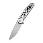Civivi Perf Flipper Knife - Plain Skeletonized Steel Handle (3.12'' Stonewashed Nitro-V) C20006-A - Image 8
