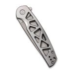 Civivi Perf Flipper Knife - Plain Skeletonized Steel Handle (3.12'' Stonewashed Nitro-V) C20006-A - Image 7