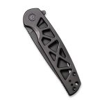 Civivi Perf Flipper Knife - Black Skeletonized Steel Handle (3.12'' Black Stonewashed Nitro-V) C20006-B - Image 5
