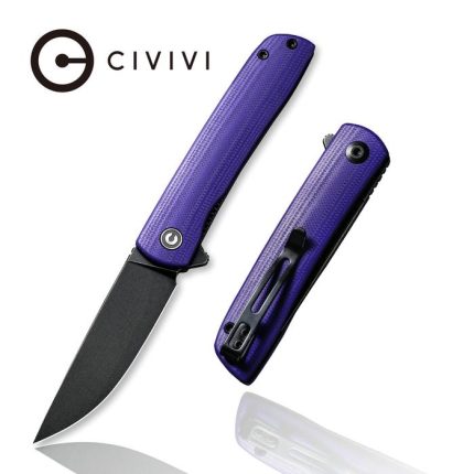 CIVIVI Bo Flipper Knife - Purple G10 Handle (2.92" Black Stonewashed Nitro-V) C 20009B-5