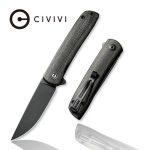 CIVIVI Bo Flipper Knife - Dark Green Micarta Handle (2.92" Black Stonewashed Nitro-V) C 20009B-6