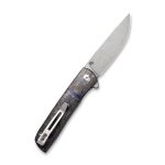 Civivi Bo Flipper Knife - Carbon Fiber Blue Handle (2.92'' Gray Stonewashed Nitro-V) C20009B-A - Image 4