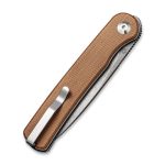 Civivi Stylum Front Flipper / Slip Joint Knife - Brown Micarta Handle (2.96'' Gray Stonewashed 10Cr15CoMoV) - UK FRIENDLY CARRY KNIFE - C20010B-A - Image 4