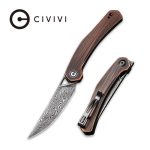 Civivi Lazar Front Flipper Knife Black Hand Rubbed Copper Handle (3.31" Black Hand Rubbed Damascus) C20013-DS1