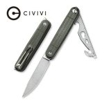 CIVIVI Crit Front Flipper Knife With Multi-Tool Green Micarta Handle (3.18" Stonewashed Nitro-V) C 20014F-3