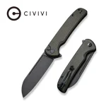 CIVIVI Chevalier Button Lock and Flipper Opener Micarta Handle (3.46" 14C28N Blade)