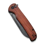 CIVIVI Chevalier Button Lock and Flipper Opener Cuibourtia Wood Handle (3.46" Black Hand Rubbed Damascus) C20022-DS1 - Image 2