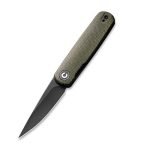 CIVIVI Lumi Front Flipper Knife Green Micarta Handle (2.56" Black Stonewashed 14C28N) C20024-1 - Image 6