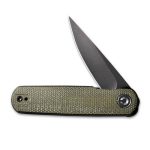 CIVIVI Lumi Front Flipper Knife Green Micarta Handle (2.56" Black Stonewashed 14C28N) C20024-1 - Image 8