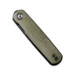 CIVIVI Lumi Front Flipper Knife Green Micarta Handle (2.56" Black Stonewashed 14C28N) C20024-1 - Image 9