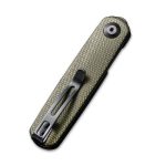 CIVIVI Lumi Front Flipper Knife Green Micarta Handle (2.56" Black Stonewashed 14C28N) C20024-1 - Image 10