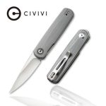CIVIVI Lumi Front Flipper Knife Grey G10 Handle (2.56" Stonewashed 14C28N) C20024-2