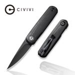 CIVIVI Lumi Front Flipper Knife Black G10 Handle (2.56" Black Stonewashed 14C28N) C 20024-4