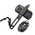 CIVIVI Minimis Fixed Blade Neck Knife With Kydex Sheath (2.22" Black Stonewashed 10Cr15CoMoV) C20026-1 - Image 4