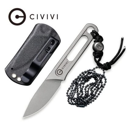 CIVIVI Minimis Fixed Blade Neck Knife With Kydex Sheath (2.22" Stonewashed 10Cr15CoMoV) C20026-2