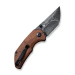 CIVIVI Thug 2 Thumb Stud Knife Cuibourtia Wood Handle (2.69" Black Hand Rubbed Damascus) C20028C-DS1 - Image 5