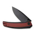 CIVIVI Teraxe Flipper Knife Black Steel Handle With Burgundy G10 Inlay (3.48" Black Stonewashed Nitro-V Blade) C20036-1 - Image 4