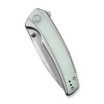 CIVIVI Teraxe Flipper Knife Plain Steel Handle With Natural G10 Inlay (3.48" Silver Bead Blasted Nitro-V Blade) C20036-2 - Image 3