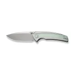 CIVIVI Teraxe Flipper Knife Plain Steel Handle With Natural G10 Inlay (3.48" Silver Bead Blasted Nitro-V Blade) C20036-2 - Image 5