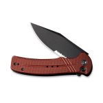CIVIVI Cogent Pocket Knife with Button Lock and Flipper Opener C20038E-2 - Burgundy G10 handle (3.47" Black Stonewashed 14C28N With Half Serrated) C 20038E-2 - Image 3