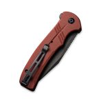 CIVIVI Cogent Pocket Knife with Button Lock and Flipper Opener C20038E-2 - Burgundy G10 handle (3.47" Black Stonewashed 14C28N With Half Serrated) C 20038E-2 - Image 2