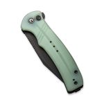 CIVIVI Cogent Pocket Knife with Button Lock and Flipper Opener - Natural G10 Handle (3.47" Black Stonewashed 14C28N With Half Serrated) C 20038E-3 - Image 4