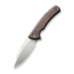 CIVIVI Sinisys Flipper Knife Brown Burlap Micarta Presentation With Plain Steel Lock Side Handle (3.7" Silver Bead Blasted 14C28N) C20039-2 - Image 2