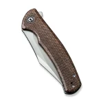 CIVIVI Sinisys Flipper Knife Brown Burlap Micarta Presentation With Plain Steel Lock Side Handle (3.7" Silver Bead Blasted 14C28N) C20039-2 - Image 5
