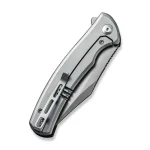 CIVIVI Sinisys Flipper Knife Brown Burlap Micarta Presentation With Plain Steel Lock Side Handle (3.7" Silver Bead Blasted 14C28N) C20039-2 - Image 6